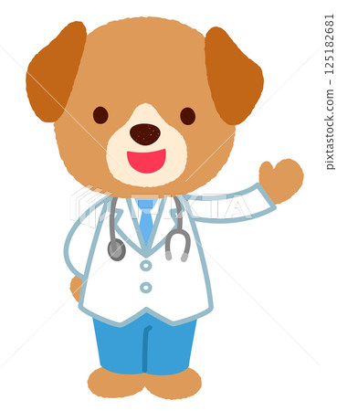 Cute dog doctor 125182681