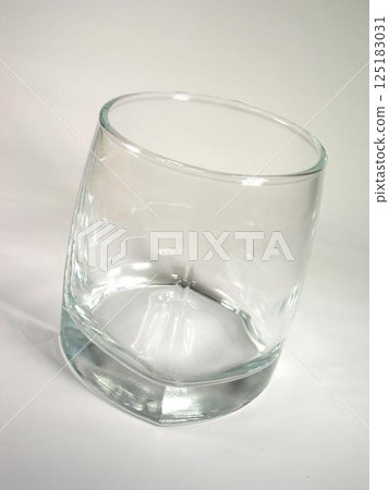 Empty glass close view on white background 125183031