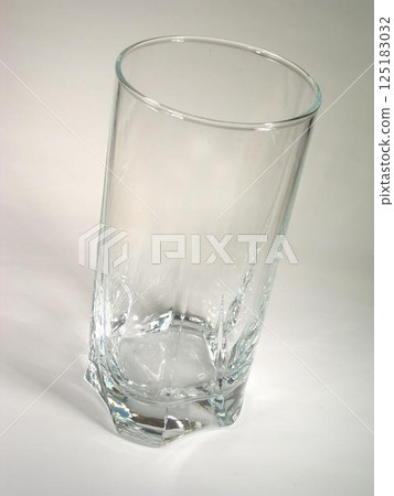 Empty glass close view on white background 125183032