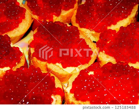 Red caviar close view background Red caviar close view background 125183488
