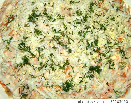 Delicious salad close view background 125183490