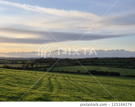 Clouds in the Dusk Sky Over Highland Agriculture Clouds in the Dusk Sky Over Highland Agriculture 125184274