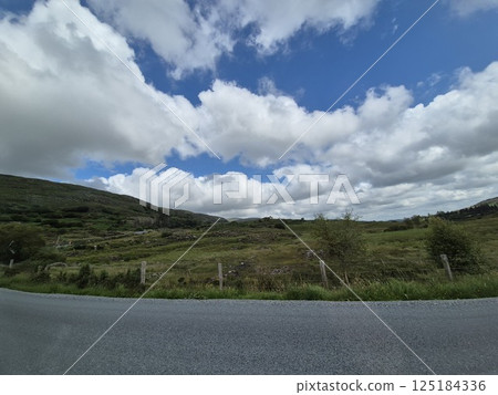 Natural landscape with fluffy cumulus clouds 125184336