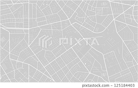 City town map seamless pattern plan with streets and roads. Vector grayscale abstract map with street layouts, intersections and urban details. Modern, minimalistic background, urban planning project 125184403