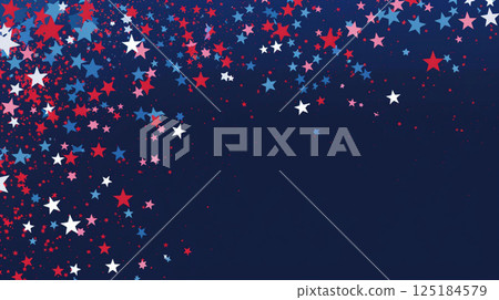 blue background with red blue stars for veterans day. Wallpaper for design with lettering top view 125184579