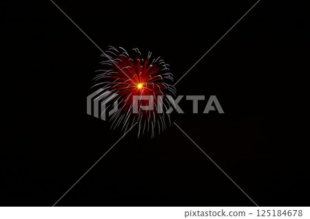 Radiating fireworks at the Kochi City Summer Fireworks Festival Radiating fireworks at the Kochi City Summer Fireworks Festival 125184678