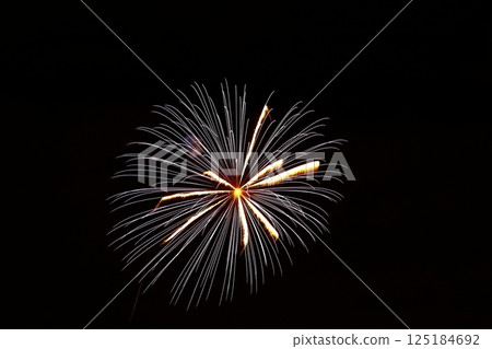 Radiating fireworks at the Kochi City Summer Fireworks Festival 125184692