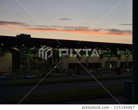 Sunrise over Cork airport in Ireland 125184867