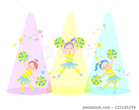 插圖集可愛的孩子們笑著跳歡呼舞 插圖集可愛的孩子們笑著跳歡呼舞 125185254