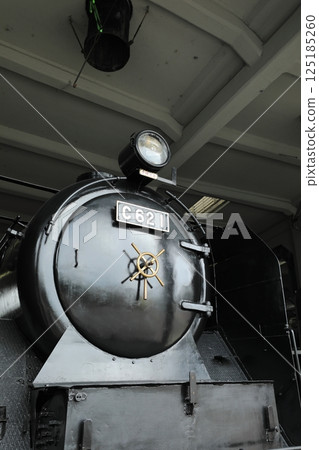JNR C62 steam locomotive preserved in a depot (Kyoto City, Kyoto Prefecture, Japan) 125185260