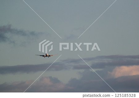 Airplane landing 125185328