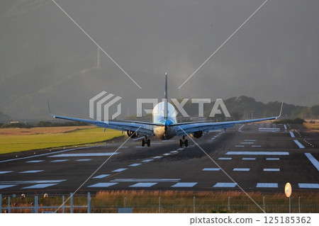Airplane landing 125185362