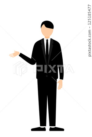 一位身穿喪服的男子說話的簡單插圖 125185477