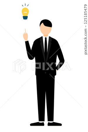 A simple illustration of a man in mourning clothes coming up with an idea A simple illustration of a man in mourning clothes coming up with an idea 125185479