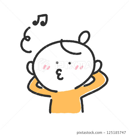 A woman whistling, in a good mood, cheating, carefree 125185747