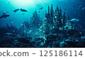 A city built in the deep sea by intelligent squids and sharks. Various deep sea creatures live here, with buildings of all sizes. 125186114