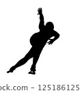 woman skater at speed skating competition outlined real silhouette 125186125