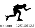 black silhouette man athlete at speed skating competition 125186128