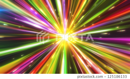 Radiating colorful light rays background / Speedy light effect material 125186133