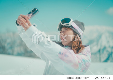 自拍 滑雪者 女生 125186894