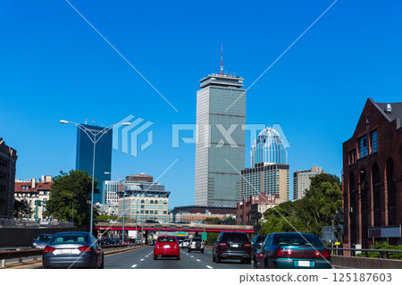 Boston downtown street traffic Massachusetts 125187603