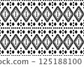 Geometric black line on white background seamless pattern. Simple vector graphics 125188100