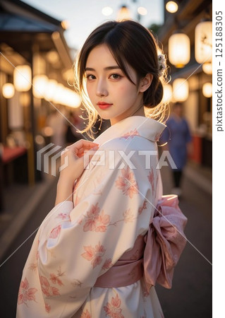 Young lady in kimono 125188305