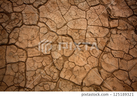 Mesquite Dunes dried clay macro detail in Death Valley 125189321