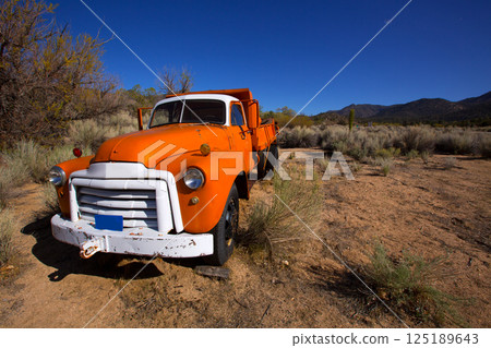 California vintage truck somewhere in desert 125189643