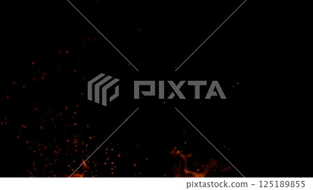 Fire sparks isolated on black background. Fire sparks isolated on black background. 125189855