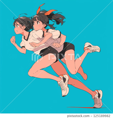 A running girl A running girl 125189982