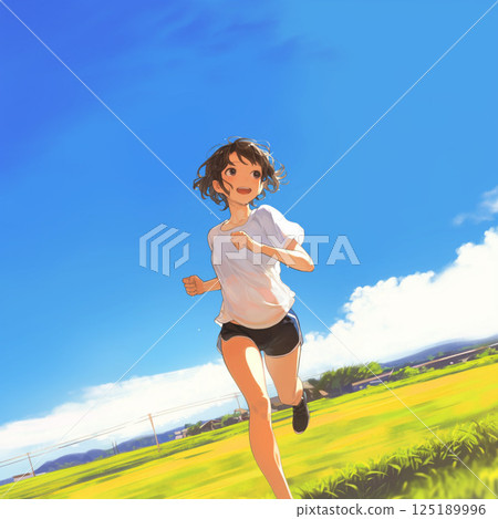 A running girl A running girl 125189996