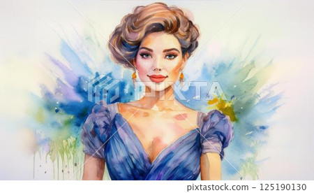 穿裙子的白人婦女 125190130