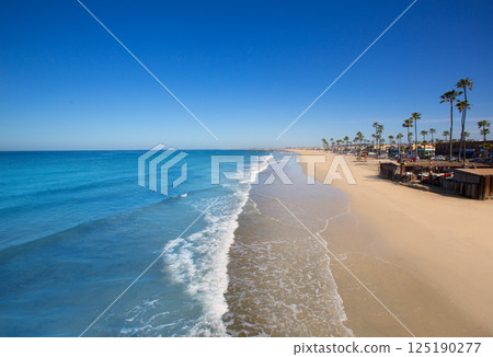 Newport beach in California with palm trees Newport beach in California with palm trees 125190277