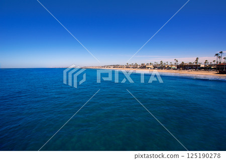 Newport beach in California with palm trees Newport beach in California with palm trees 125190278
