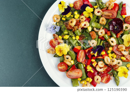 Seafood and Asparagus Salad. Seafood and Asparagus Salad. 125190390