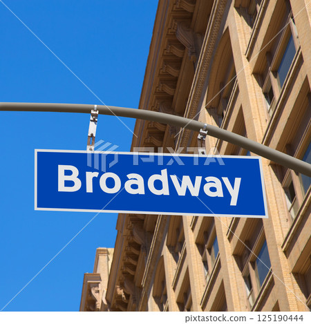 Broadway street Los Angeles Road sign Broadway street Los Angeles Road sign 125190444