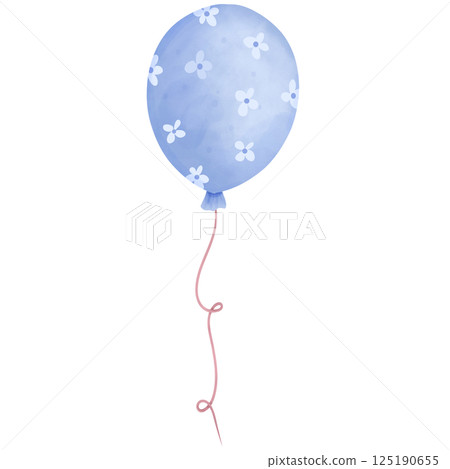 Watercolor party balloons hand drawn 3 125190655