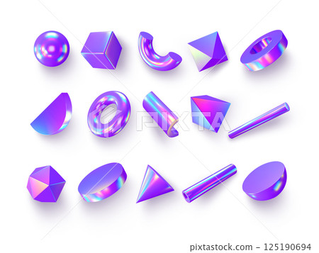 Set of 3d render primitives. 125190694
