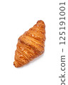 Homemade delicious freshly baked croissant on white background 125191001
