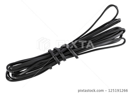 black electrical wire isolated on white background 125191266