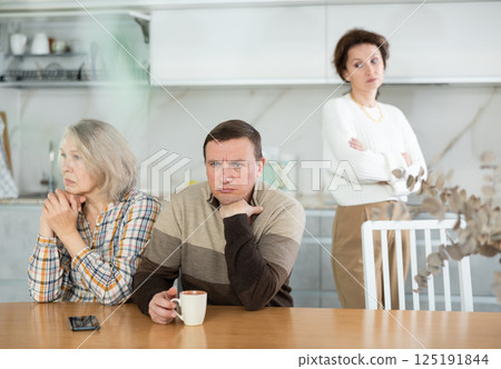 Family quarrel of three people Family quarrel of three people 125191844