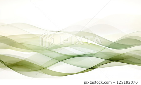 Green and white abstract wavy pattern on light background. 125192070