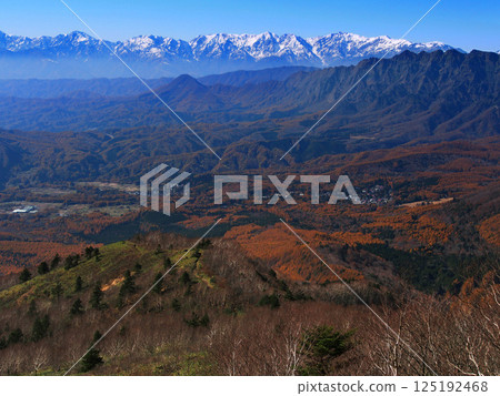 View of the Shinshu Japanese Alps (as seen from Mt. Iizuna) 125192468