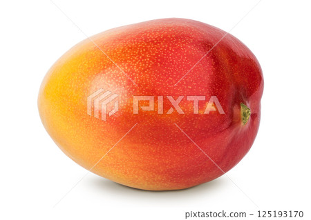 Ripe mango isolated on white background with full depth of field 125193170