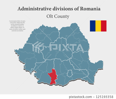 Vector map Romania - Olt County Vector map Romania - Olt County 125193358