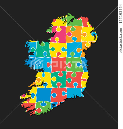 Creative map Ireland from color puzzle, jigsaw 125193364