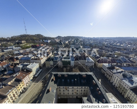 Panorama of the old town of Lviv 125193780
