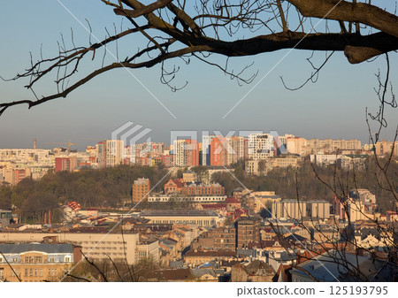 View of the center of the old city of Lviv in the morning View of the center of the old city of Lviv in the morning 125193795
