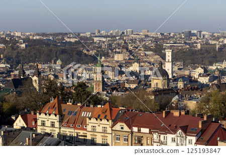 View of the center of the old city of Lviv View of the center of the old city of Lviv 125193847